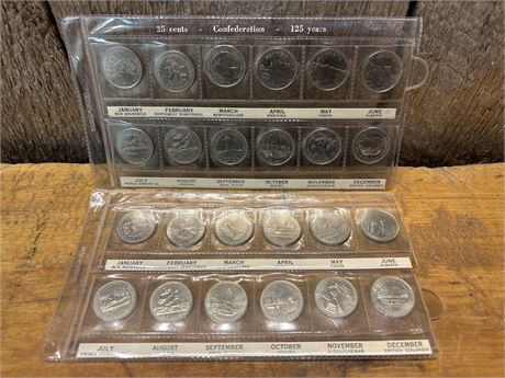 (2) 1992 Canada "125 Years of Confederation" Quarter Sets