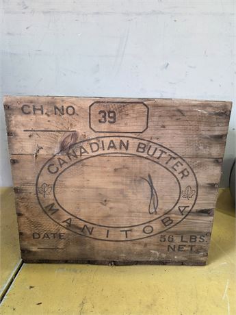 Vintage Manitoba Canadian Butter Wooden Crate