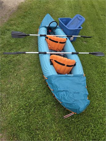 Outbound 10-Foot 2-Person Inflatable Kayak Set with Pumps & Oars