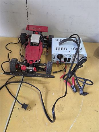 Vintage Tamiya RC Buggy with Udisco Dual Charger