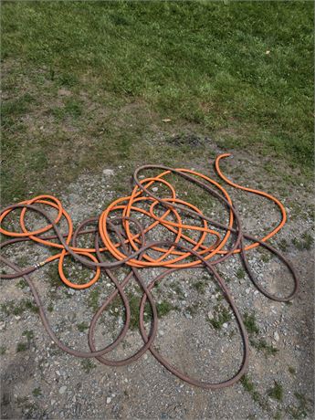 Heavy-Duty 1/2" Air Compressor Hoses with Quick Connect - Red & Orange