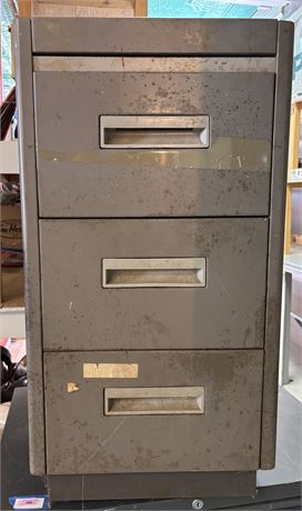 Vintage Metal 3-Drawer Filing Cabinet