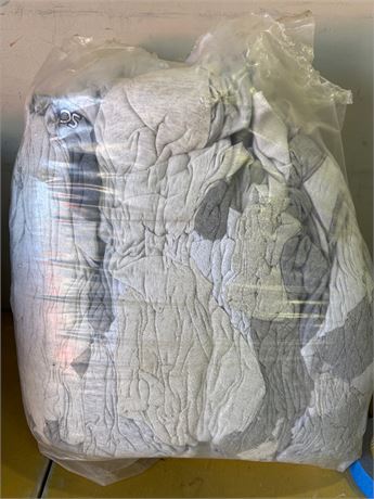 Large Bag of Grey & White Cotton/Fleece Wiping Rags