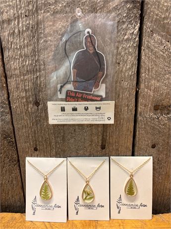 Cinnamon Fern Dried Botanical Gold-Tone Necklaces And more
