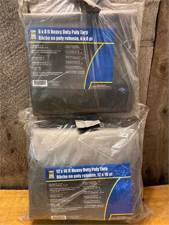 Power Fist Heavy Duty Poly Tarps (Lot of 2)