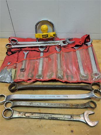 Assorted Wrench Collection and Reese Towpower Lock