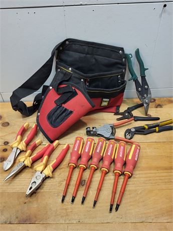 Electrician's Tool Belt and Hand Tool Set