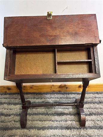 Vintage Wood Priscilla Sewing Cabinet / Stand with Trestle Base