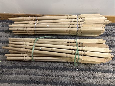 Large Lot of Turned Wooden Stair Balusters / Spindles