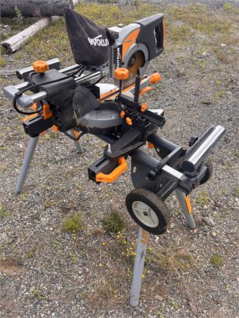 Evolution Rage3 10" Sliding Miter Saw with Wheeled Stand