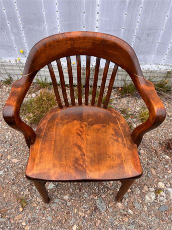 Vintage Solid Wood Captain's / Banker's Chair