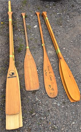 Vintage Wooden Canoe Paddles & Oars