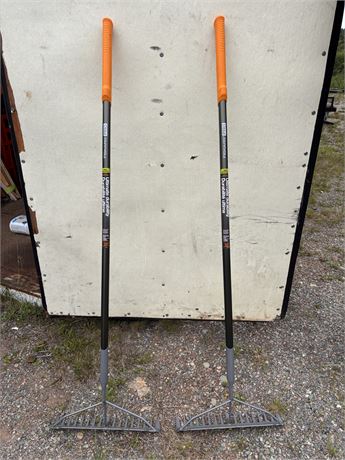 Pair of Fiskars Pro Heavy-Duty Garden Rakes
