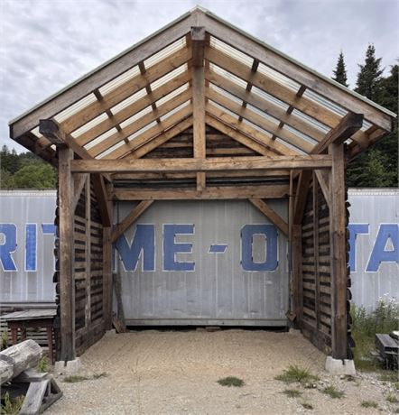 Custom Hand-Hewn Timber Frame Hut