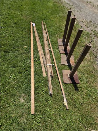 Vintage Wooden Quilting Frame / Weaving Loom Components