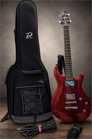 Crafter Convoy Series Metallic Red Electric Guitar W/ Profile Gig Bag, Cable &