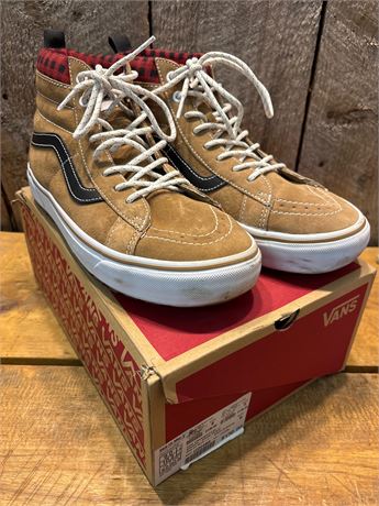 Vans Sk8-Hi MTE-1 Plaid Brown/Black Shoes (Men's 9.0 / Women's 10.5) with Box