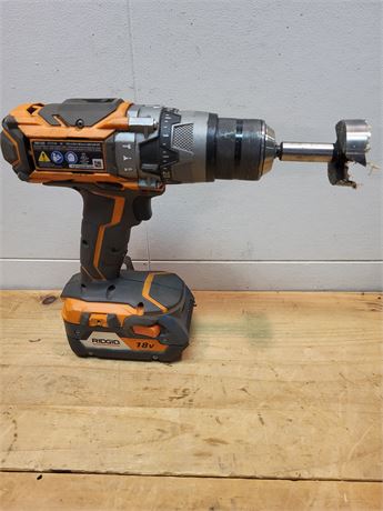 Ridgid 18V Cordless Drill with Hole Saw Bit