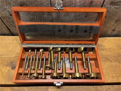 Mastercraft Maximum Titanium-Coated Forstner Bit Set in Wooden Storage Case
