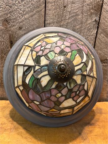 Vintage Floral Stained Glass Flush Mount Ceiling Light Fixture