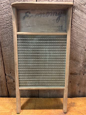 Vintage "Economy" Glass Washboard – Woodenware Co. Montreal (12" x 24")