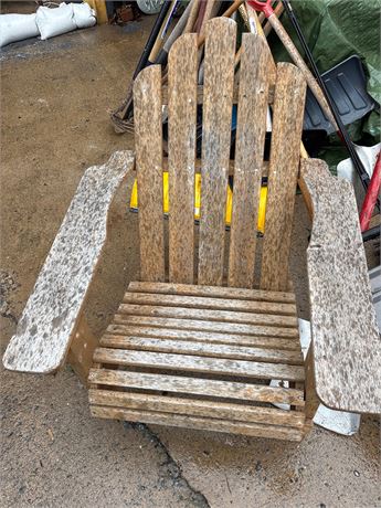 Rustic Wooden Adirondack Lawn Chair